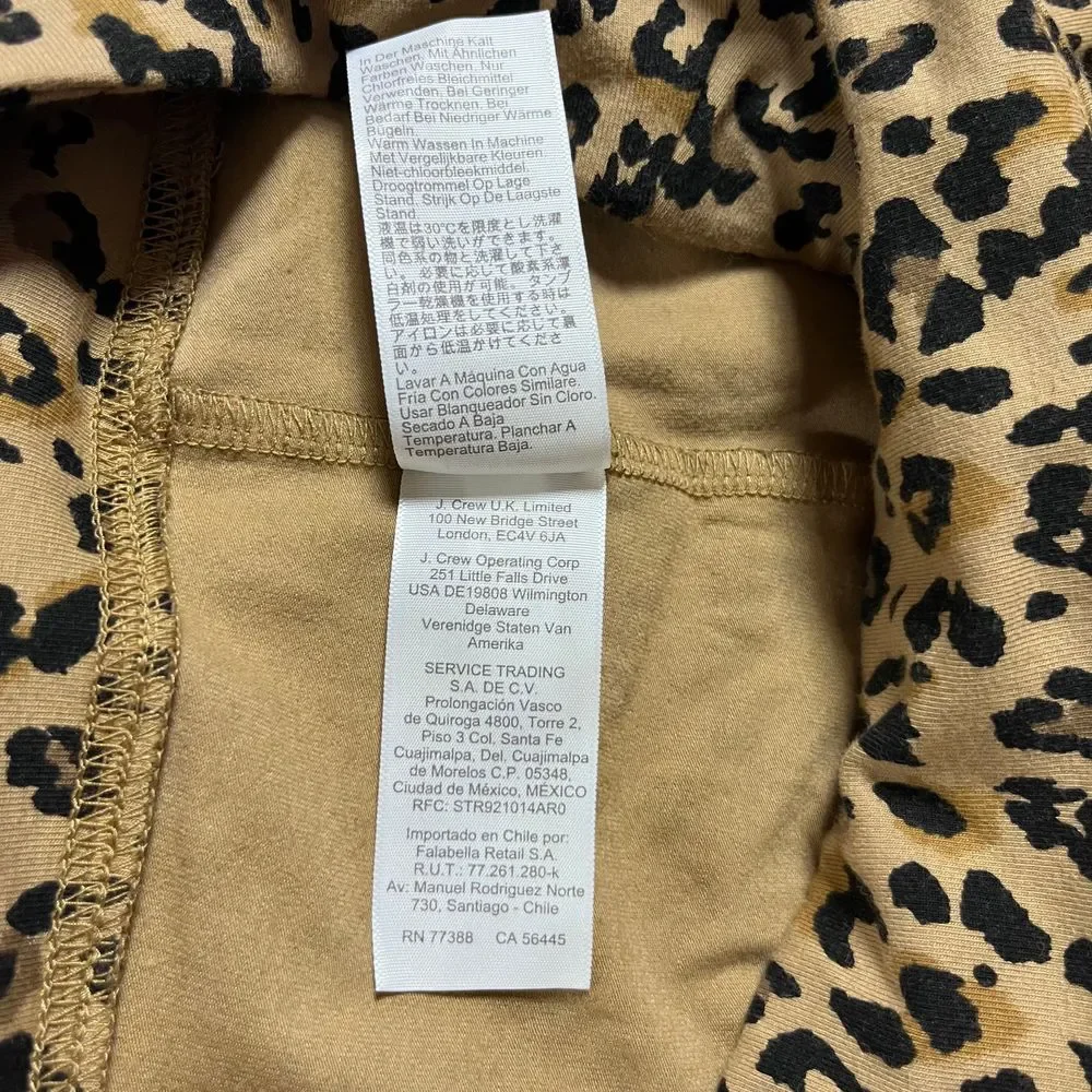 J. Crew‎ NWOT Cropped Leopard Leggings Cotton Women's Size Small